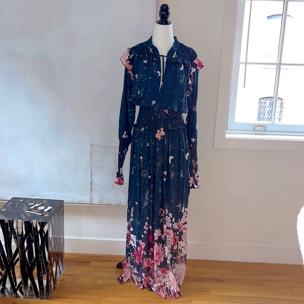 Especia Celestial and Floral Pattern Maxi Dress from Columbia S. America Medium